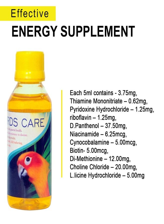 Tunai Birds Care |200ml|Healthy Supplement Fortified with Vitamins for Energy, Growth, Production of Haemoglobin, Balanced Diet, Brilliant Color, Full Feathering for All Birds. - Image 3